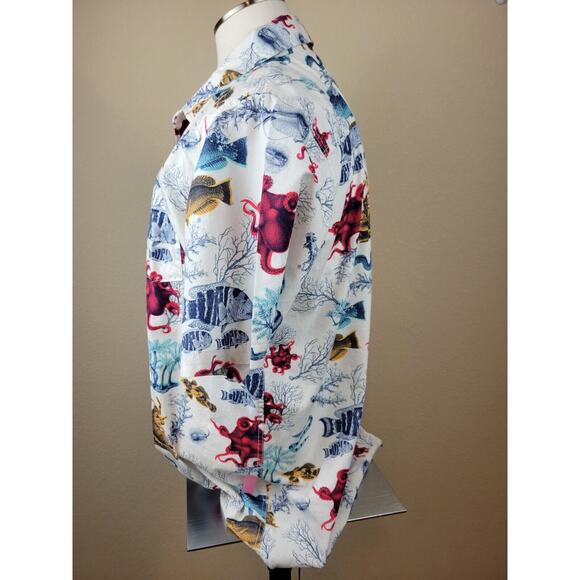 Lifted Research (LR) Group Hawaiian Button Up Shirt Large Ocean Life Octopus - Picture 4 of 8